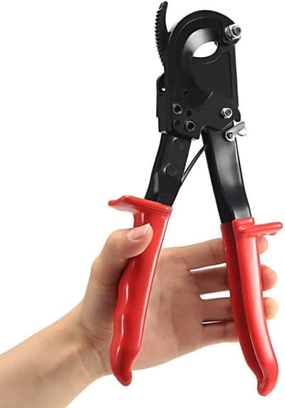 Kabel Snijder - Draadknipper Ratel - Koper Aluminium Solderen - Snelle Efficiënte Resultaten - 240 mm2 Bereik - Grijs