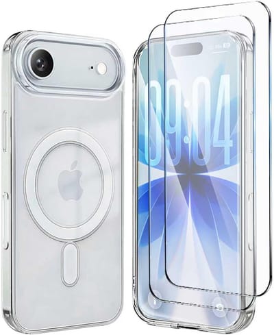Schokbestendig Doorzichtig Hoesje | Geschikt voor: iPhone Air - Back Cover Transparant + 2x Tempered Glass Screen Protector | Compatibel met MagSafe