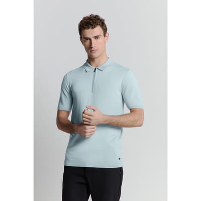 No Excess Pullover Short Sleeve Polo Zip Solid Ice Maat: XL | Poloshirts Outlet | Heren | Blauw
