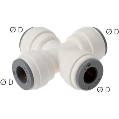 12mm Cross POM Insteekfitting FDA EPDM [2 Stuks]