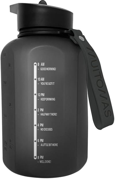 Muitomas Sportfles – Grote inhoud - 1200ml - Siliconen tuit - Geïntegreerd handvat - Zwart