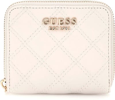 GUESS Portemonnee Giully Zip Around Wallet Creme White Crème