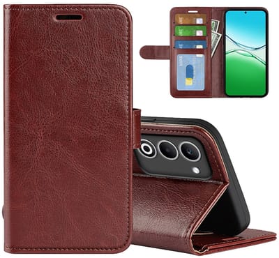 MobyDefend Hoesje - Geschikt voor Oppo A5 5G - Wallet Book Case (Sluiting Achterkant) - Bruin