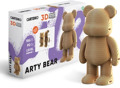 CARTONIC-3D PUZZLE -ARTY BEAR- puzzelen karton 3D DIY Creatief Speelgoed Decoratie Interieur Cadeau Ecologisch Voor kinderen en volwassenen