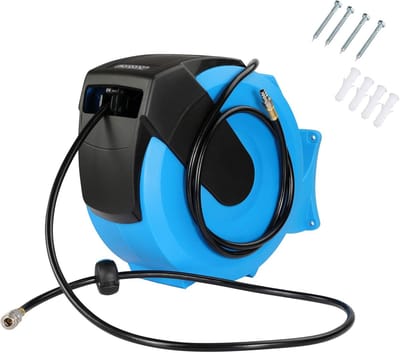 Automatische Persluchtslanghaspel 30 Meter - Inclusief 1/4'' Aansluiting - Blauw