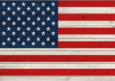 Vintage Amerikaanse vlag poster - 84 x 59 cm - USA - landen versiering - feestartikelen