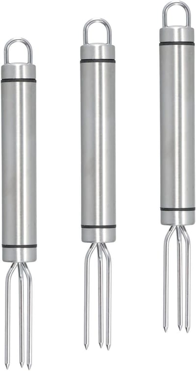 RVS Aardappelvork voor Grillen, Herbruikbare Fruit- en Groentevork, Ideaal voor Maïs en BBQ, 18.3 x 1.8 cm, Zilver