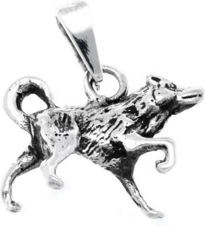 Zilveren Wolf kettinghanger