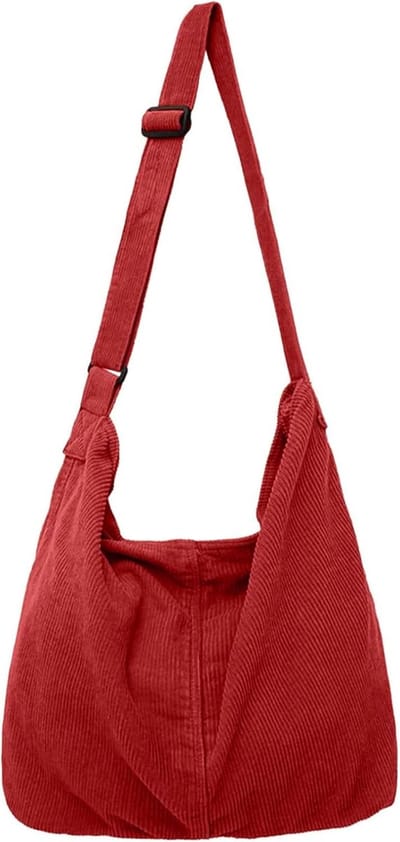 Unisex grote casual crossbodytas, modieuze stof, geschikt voor dagelijks gebruik op kantoor, school of op reis (rood)