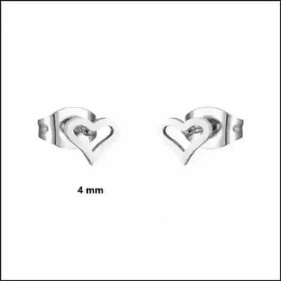 Aramat Jewels | Oorbellen | Stalen Hart Oorbellen Goudkleur 10mm Zirkonia Open | | | |10mm | Staal | Kinderen, Volwassenen | Verkleurd niet