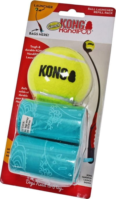 Kong HandiPod Launch Refill - Navulling met 60 poepzakjes en één tennisbal