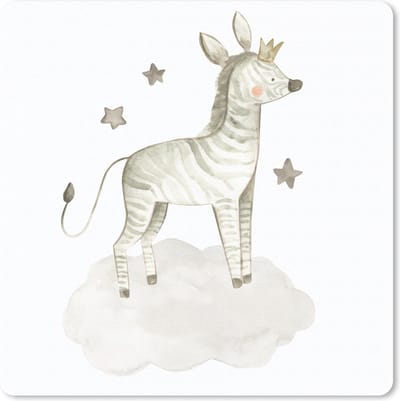 Muismat 20x20 cm - Mousepad Zebra - Kroon - Wolk - Muismatten