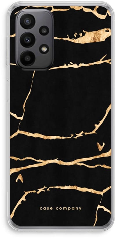 Case Company® - Hoesje geschikt voor Samsung Galaxy A23 hoesje - Gouden marmer - Soft Cover Telefoonhoesje - Bescherming aan alle Kanten en Schermrand