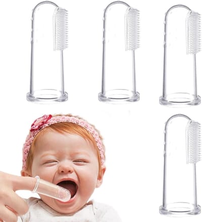 Vinger Tandenborstel - Baby Tandenborstel - Baby Mondhygiëne - Dubbelzijdig Ontwerp - 5 cm - Transparant