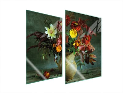 TMK ArtDeko - Glas Beschermplaat - 2x35x52cm - Bloemenmotief - Veilig