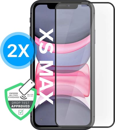 2x Screenprotector - Geschikt voor iPhone XS Max - Screen Protector - Full Cover - Plakgarantie