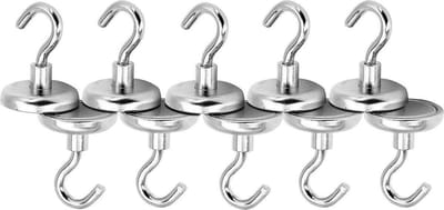 Magnetische Haakjes - Ophanghaken - 10 stuks - Grote Sterke Magnetische Haken - Krachtige Haak Magneet - Voor Koelkast, Verwarming, Garage, Whiteboards