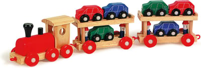 Small Foot - Houten Trein Transporter met Auto's, 11dlg.