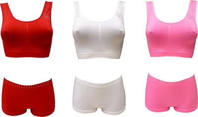 Sweet Angel ondergoedsetjes 3-pack boxer met topje one size
