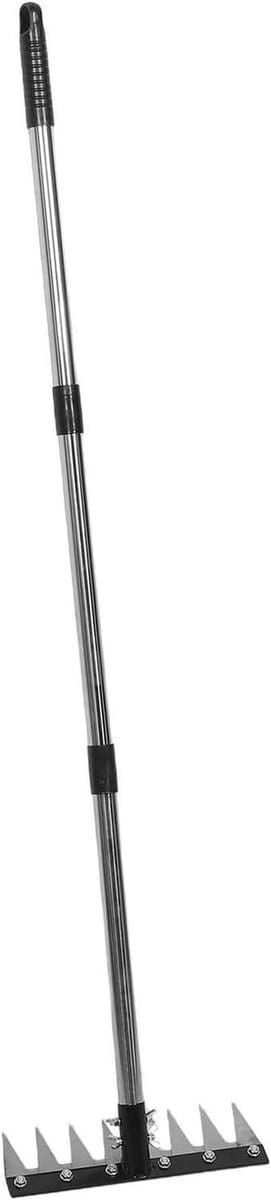 Verstelbare Tuinhark - Onkruidhark Bodemhark - Tuinonderhoud Gazon Verzorging - Afneembare Steel - 121.5 cm Lengte - Zwart