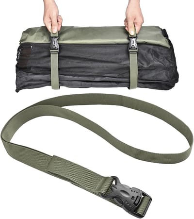 Bagageband - Utility band - Spullen Vastzetten - Dubbele veiligheidsgesp - 135 cm lang - Legergroen