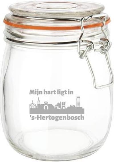 Gegraveerde Weckpot 0.75 ltr. Den Bosch