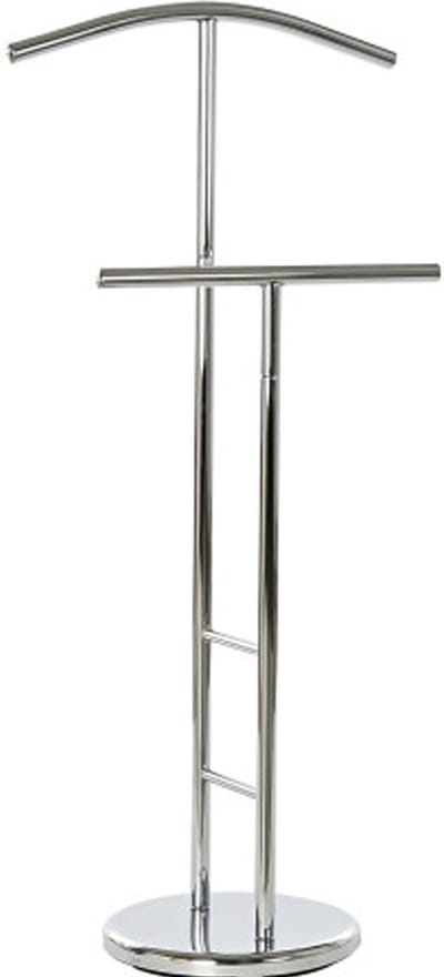Items Kledingrek Dressboy - Colbert/jas/broek hanger - staand - metaal/hout - zilver - 46 x 28 x 105 cm - kledinghangers