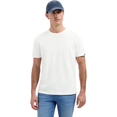 NO-EXCESS witte heren t-shirt   Ronde hals   Regular fit   Structuur patroon   Korte mouw Wit M