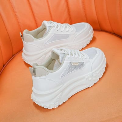 Mesh Ademende Dad Schoenen Nieuwe Dames Schoenen met Dikke Zool Hoge Witte Schoenen Zomer Casual Sportschoenen Damesschoenen 40 gray