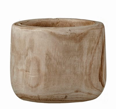 Mica Decorations Bloempot - hout - voor binnen en buiten - D19 cm - Plantenbak