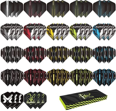 Dailygoods- Dartflights 66 Stuks - Standaardvorm - Dartflightset - 22 Stijlen - Geschikt voor Dartspellen - Ideaal voor Dartliefhebbers - Dartpijlen
