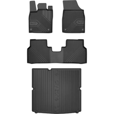 Frogum Voordeelset - Automatenset No.77 + Dry Zone Kofferbakmat - Geschikt voor Cupra Tavascan (vanaf 2023) - Lage laadvloer - TPE Rubber - Zwart