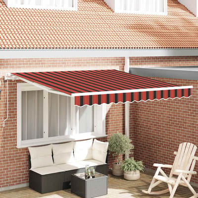 vidaXL - Uitschuifbare - luifel - Oranje - en - bruin - 300 - x - 250 - cm