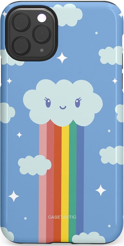 Casetastic Hoesje Geschikt voor Apple iPhone 11 Pro Max - Stijlvolle Beschermende Duo-layer Case - Regenboogwolkje