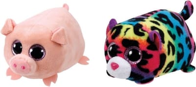 Ty - Knuffel - Teeny Ty's - Curly Pig & Jelly Leopard