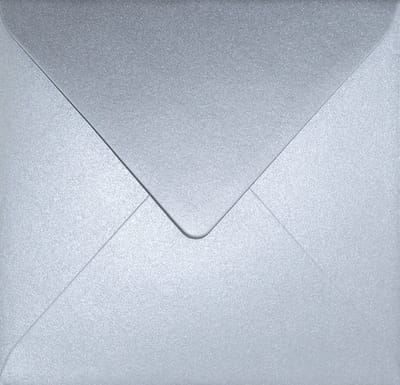 Metallic (parelmoer) zilveren enveloppen vierkant K4-153 - 153 x 153 mm - 25 stuks - NK natgelijmde - 120 gram - Aster Metallic - Netuno