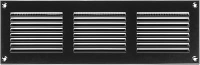 Ventilatierooster 30 x 10 cm - zwart - metalen luchtteruglooprooster met ingebouwd ongediertebeschermingsscherm