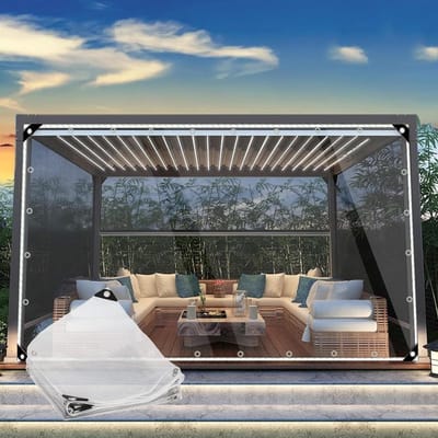 Buiten Zeildoek - Transparant PVC - Terras Beschermen - Waterdicht Zeildoek - 3x5 Meter - Transparant