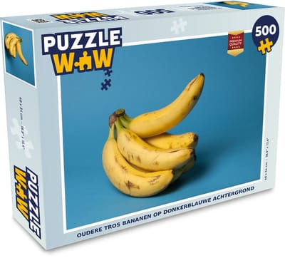 Puzzel Banaan - Fruit - Blauw - Legpuzzel - Puzzel 500 stukjes