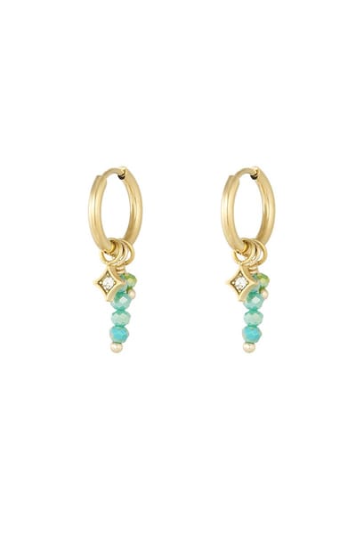 Oorbellen summer madness - groen goud