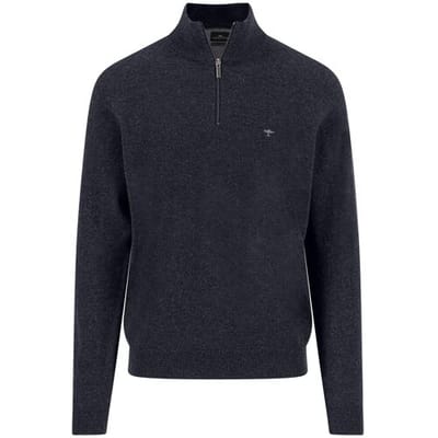 Fynch-Hatton Trui Troyer Zip Lambswool Navy / male