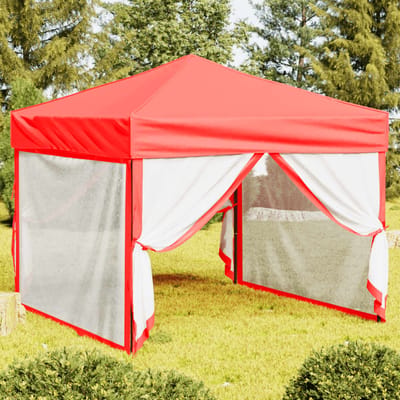 vidaXL - Partytent - inklapbaar - met - zijwanden - 3x3 - m - rood