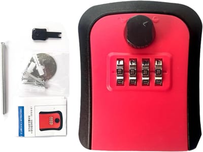 Sleutelkluis - Wandkluis Cijfercode - Veilige Opslag - Sabotagebestendig Materiaal - 10x10x10 mm - Rood