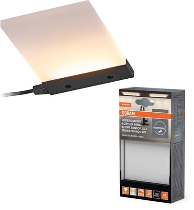OSRAM Onderkast Acrylux PANEEL Kort Verlenging Basisunit licht, 2. 5W, 165lm, CCT 2700K/4000K, Aluminium/PMMA