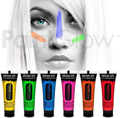 PaintGlow Blacklight face & body paint - neon verf 6x10ml