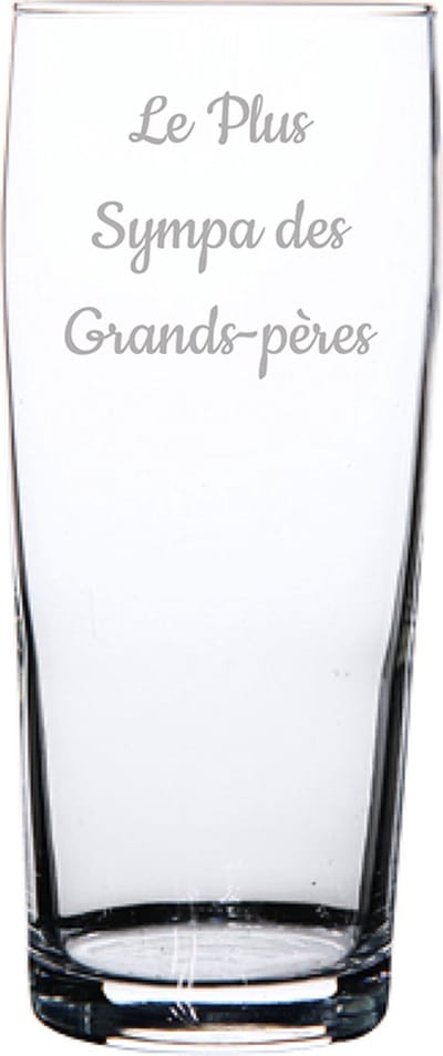 Bierfluitje gegraveerd - 19cl - Le Plus Sympa des Grands-Pères