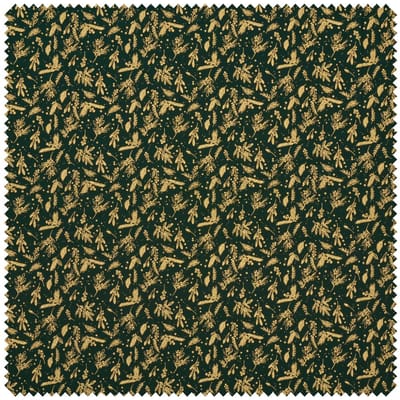 Katoenen popeline stof hot foil "Holly Green"