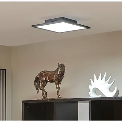 Lindby LED paneel Lamin, zwart, 30 cm, CCT, dimbaar, afstandsbediening