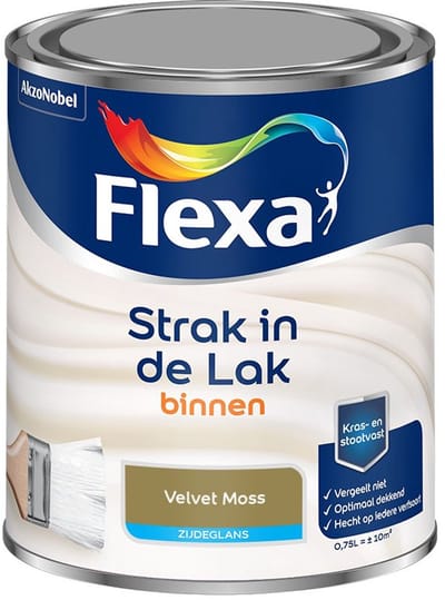 Flexa - Strak In De Lak Binnenlak Zijdeglans - Velvet Moss - Mengverf - 750 Ml