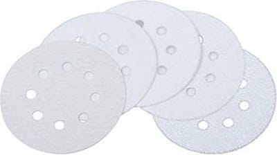wolfcraft - Schuurpapier voor excentrische schuurmachines - 5 Stuks - Ø 125 mm - korrel 180 - 1157000